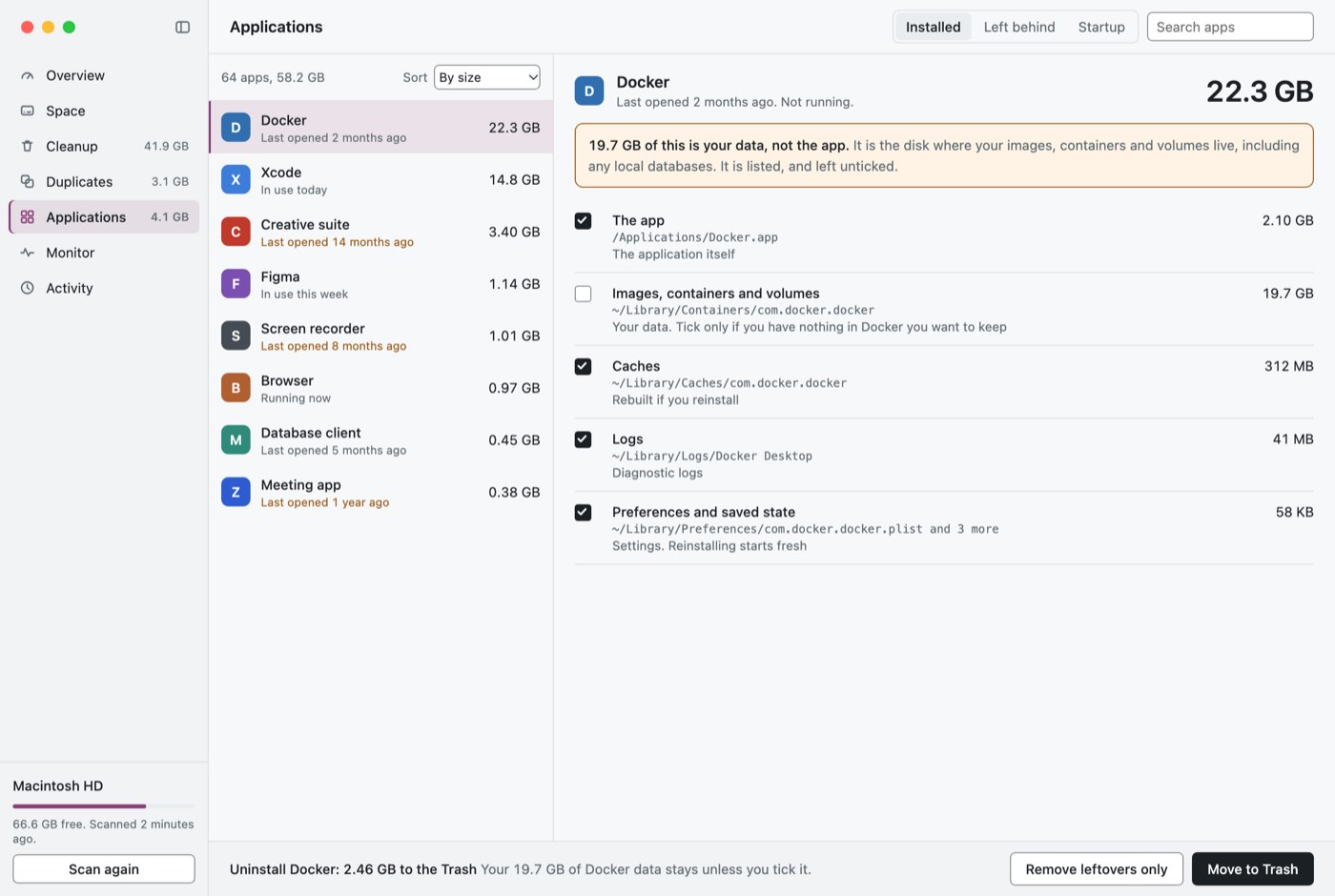 Uninstall apps completely
